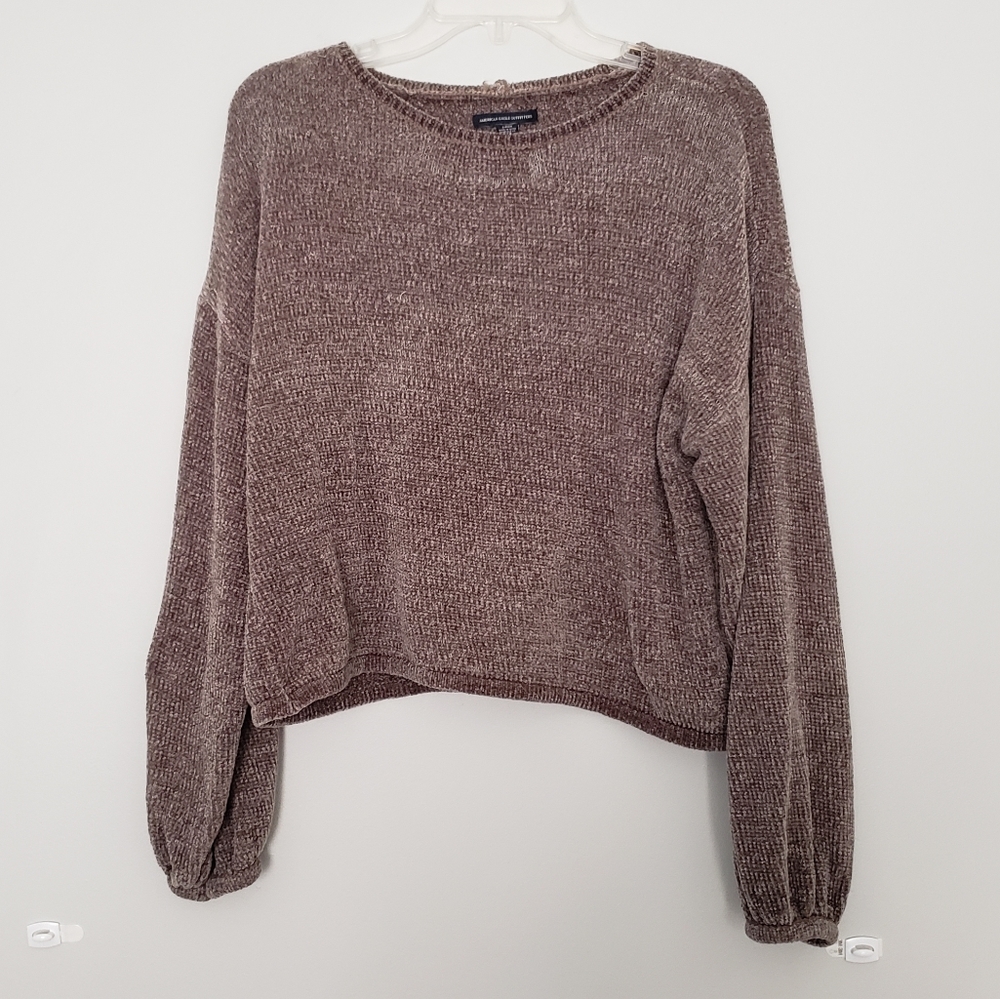 American Eagle Cropped Distressed Sweater Size S